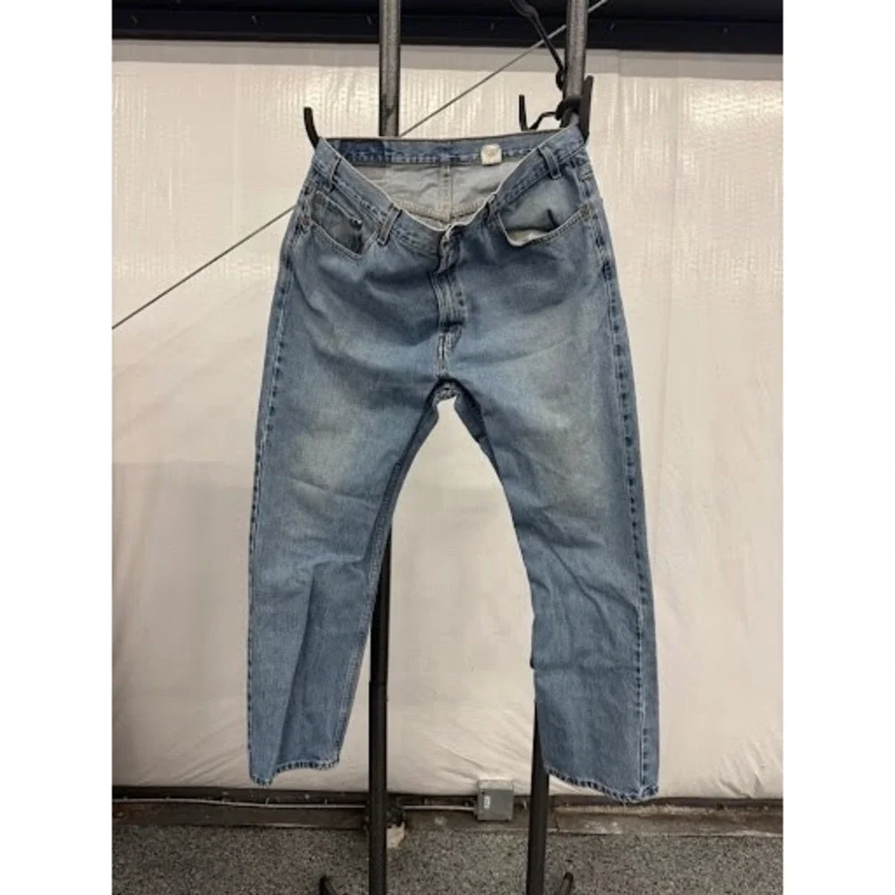 Vintage 2001 Levis 505 Regular Fit Straight Leg Jeans Light Wash 40x30 Blue